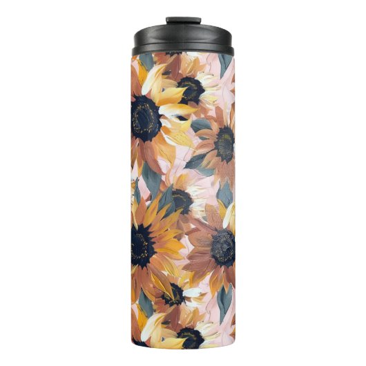 Zonnebloem Waterverf ontwerp Thermosbeker (Voorkant)