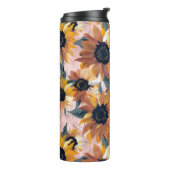 Zonnebloem Waterverf ontwerp Thermosbeker (Gedraaid links)