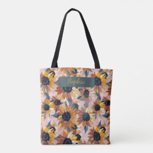 Zonnebloem Waterverf ontwerp Tote Bag
