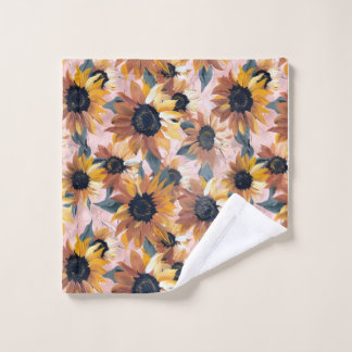 Zonnebloem Waterverf ontwerp Washandje