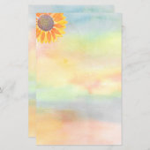 Zonnebloem Waterverf Papier Blad (Voorkant / Achterkant)