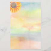 Zonnebloem Waterverf Papier Blad (Voorkant)