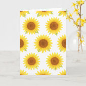 Zonnebloem Waterverf Patroon Groet Kaart (Gele Bloem)