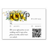 Zonnebloem waterverf QR bruiloft reactie kaart (Voorkant)