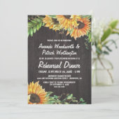 Zonnebloem Waterverf repetitie dineruitnodigingen Kaart (Staand voorkant)