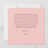 Zonnebloem Waterverf Roze Bloemen Baby shower Bedankkaart (Achterkant)