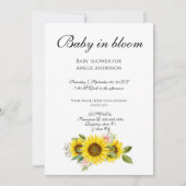 Zonnebloem Waterverf Roze Bloemen Baby shower Kaart (Voorkant)