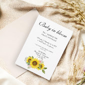 Zonnebloem Waterverf Roze Bloemen Baby shower Kaart