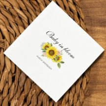 Zonnebloem Waterverf Roze Bloemen Baby shower