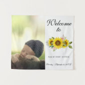 Zonnebloem Waterverf Roze Bloemen foto Baby Wandkleed (Voorkant (horizontaal))