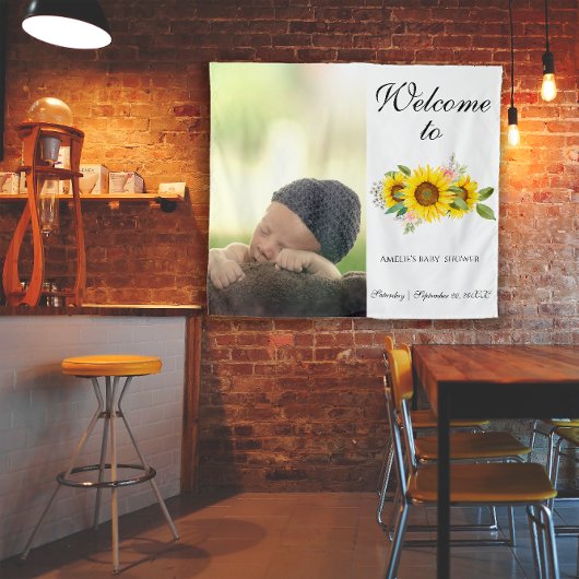 Zonnebloem Waterverf Roze Bloemen foto Baby Wandkleed