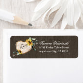 Zonnebloem Waterverf Rustiek Hart Trouwadres Etiket (Insitu)