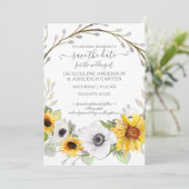 Zonnebloem Waterverf Rustige sparen de Datum Kaart (Staand voorkant)