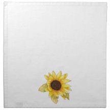 Zonnebloem waterverf stoffen servet (set van 4)