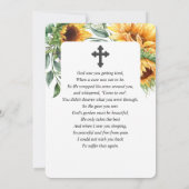 Zonnebloem Waterverf Sympathie Uitvaartgebed Kaart (Achterkant)