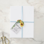 Zonnebloem Waterverf Vrijgezellenfeest Cadeaulabel (Met Touw)