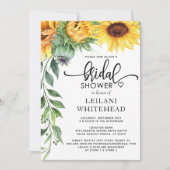 Zonnebloem Waterverf Vrijgezellenfeest Kaart (Voorkant)