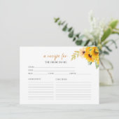 Zonnebloem Waterverf Vrijgezellenfeest Recept Kaar Kaart (Staand voorkant)