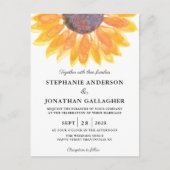 Zonnebloem Waterverf Weddenschap Briefkaart (Voorkant)