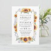 Zonnebloem  Waterverf Weddenschappen Kaart (Staand voorkant)