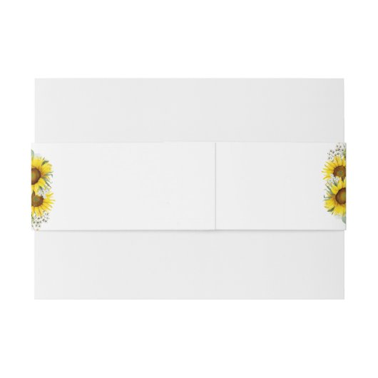 Zonnebloem waterverf wilde bloem bruiloft uitnodigingen wikkel (Achterkant Voorbeeld)