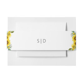 Zonnebloem waterverf wilde bloem bruiloft uitnodigingen wikkel