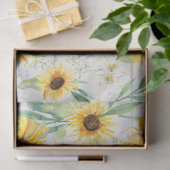 Zonnebloem Waterverf Witte houtontvlechting Tissuepapier (Geschenk)