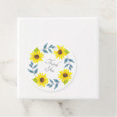 Zonnebloem Waterverf Wreath Bedankjes Labels (In situ)