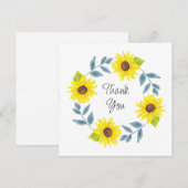 Zonnebloem Waterverf Wreator 2 Bedankkaart (Voorkant / Achterkant)