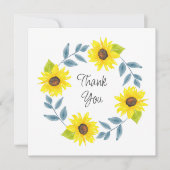 Zonnebloem Waterverf Wreator 2 Bedankkaart (Voorkant)