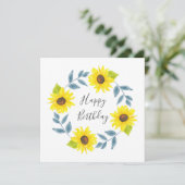 Zonnebloem Waterverf Wreator 2 Kaart (Staand voorkant)