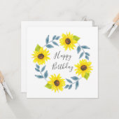 Zonnebloem Waterverf Wreator 2 Kaart (Voorkant / Achterkant in situ)