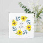 Zonnebloem Waterverf Wreator 2 Kaart (Staand voorkant)
