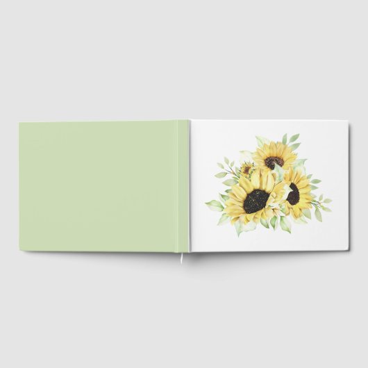 Zonnebloem Waterverf Zomgeel Floral Weddenschap Gastenboek (Volledig)