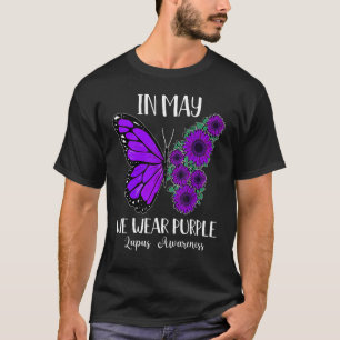 Zonnebloem We Draag Paarse Lupus Bewustheid Bloem T-shirt