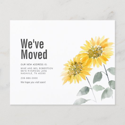 Zonnebloem We hebben Address Moving Announcement v Flyer (Voorkant)
