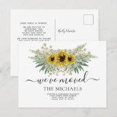 Zonnebloem We hebben Adres gewijzigd Aankondigingskaart (Voorkant / Achterkant)