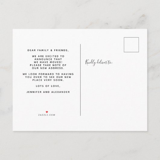 Zonnebloem We hebben Adres gewijzigd Aankondigingskaart (Achterkant)