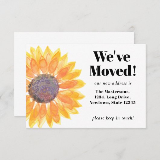 Zonnebloem... We hebben een bewegende aankondiging (Voorkant / Achterkant)