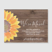 Zonnebloem We hebben Magnetic Announcement Kaart v Magnetische Uitnodiging (Voorkant)