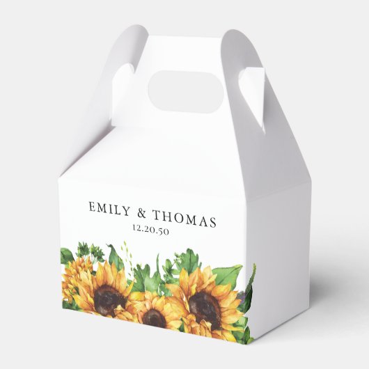 Zonnebloem Weddenschap Bedankdoosjes (Voorkant Zijde)
