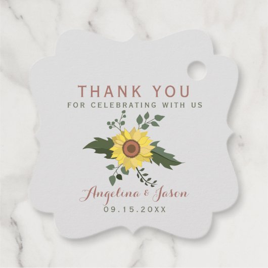 Zonnebloem Weddenschap Bedankt Bedankjes Labels (Achterkant)