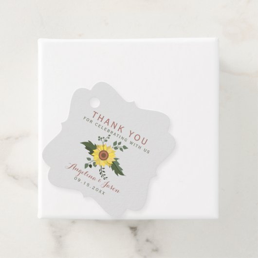Zonnebloem Weddenschap Bedankt Bedankjes Labels (In situ)