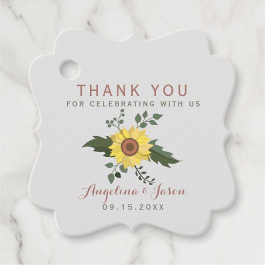Zonnebloem Weddenschap Bedankt Bedankjes Labels (Voorkant)