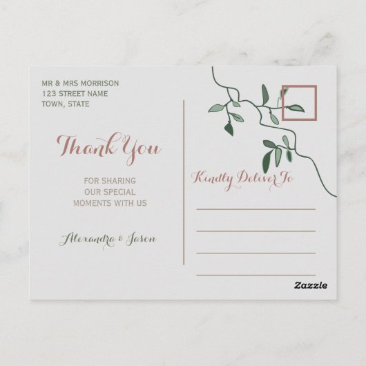 Zonnebloem Weddenschap Bedankt Briefkaart (Achterkant)