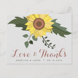 Zonnebloem Weddenschap Bedankt Briefkaart