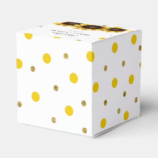 Zonnebloem Weddenschap Bedankt Gele afbeelding Bedankdoosjes (Achterkant)