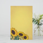 Zonnebloem Weddenschap Briefpapier (Staand voorkant)