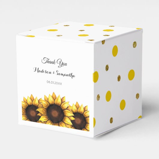 Zonnebloem Weddenschap Hartelijk dank Bedankdoosjes (Voorkant Zijde)