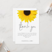 Zonnebloem Weddenschap Hartelijk dank Kaart (Voorkant / Achterkant in situ)